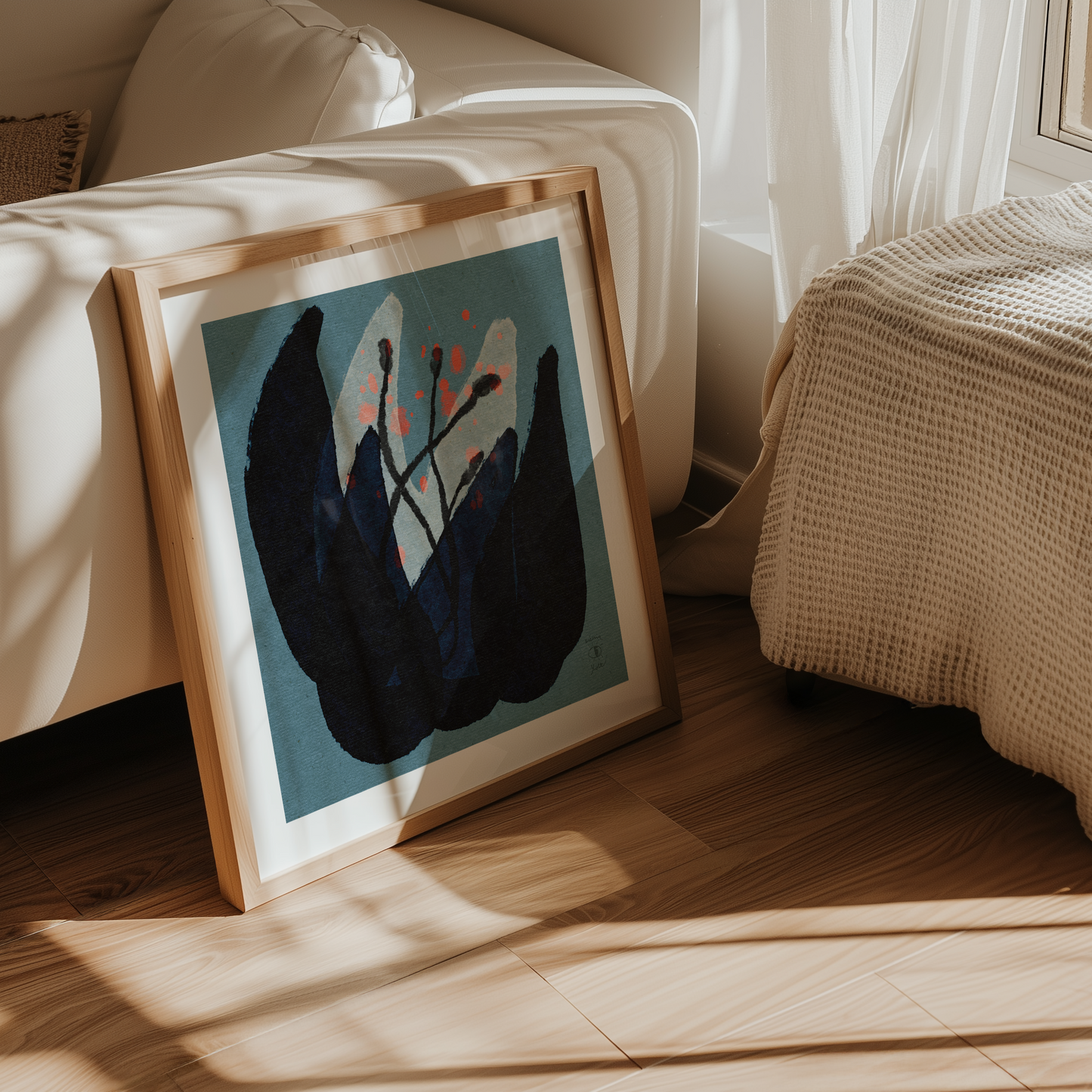 Blossom on Blue Background - Art Print