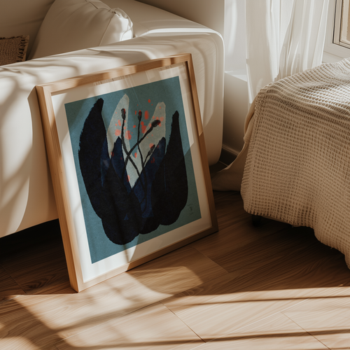 Blossom on Blue Background - Art Print