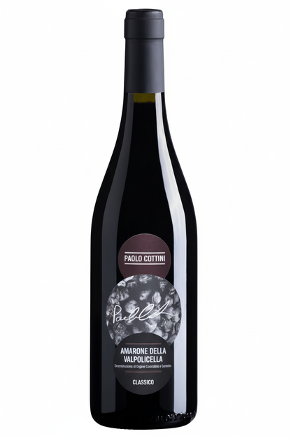 Amarone wine bottle on pure white background