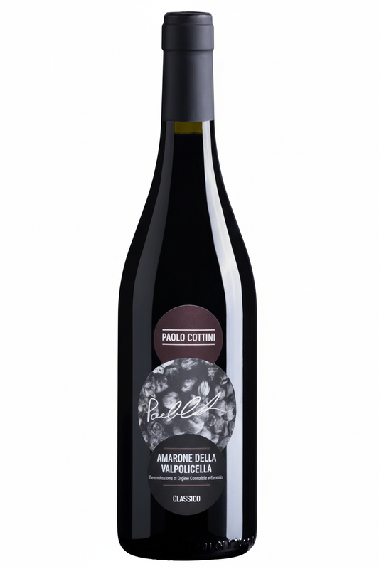 Amarone wine bottle on pure white background