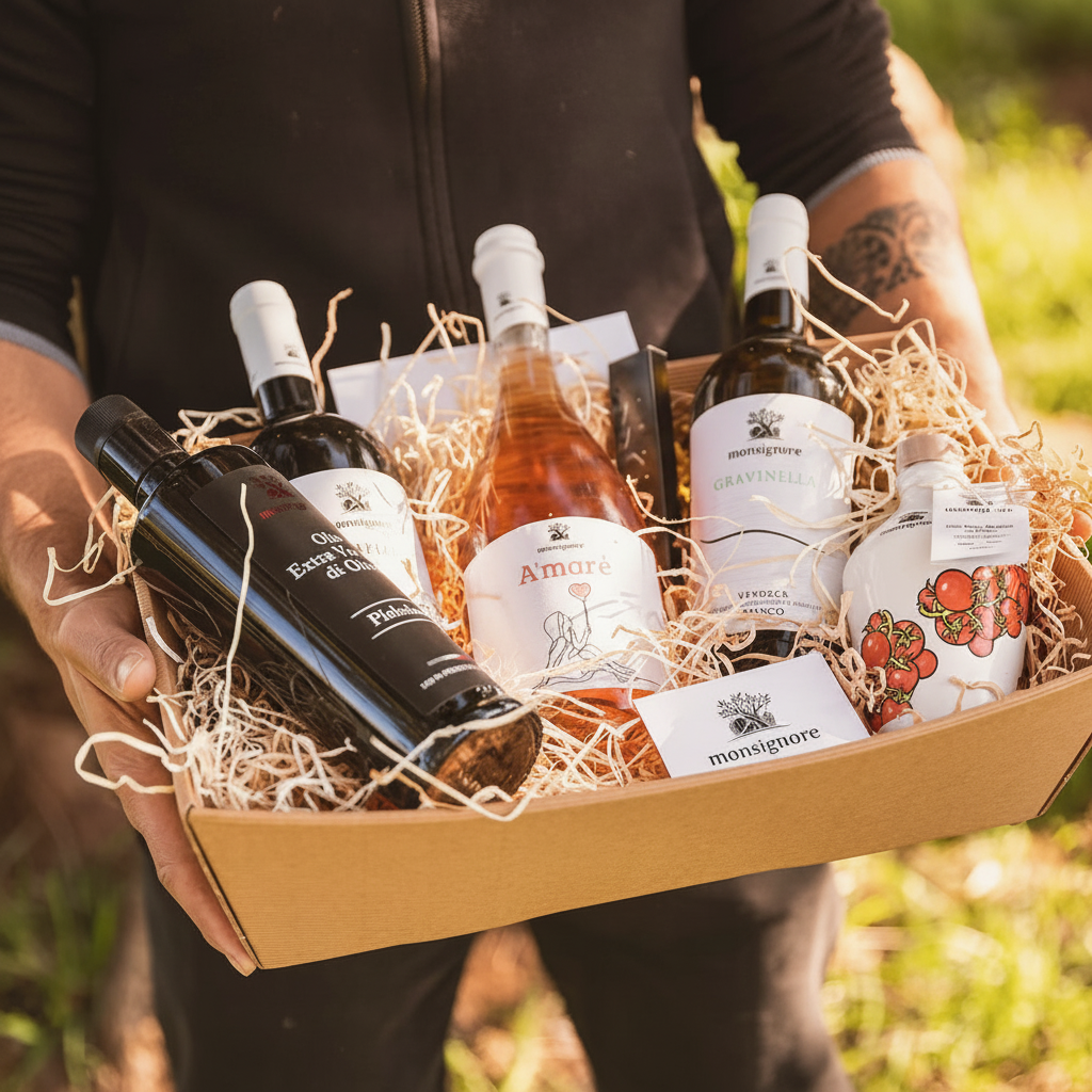 Wine gift box with enhanced tones